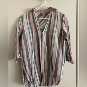 Striped Linen Button Down
